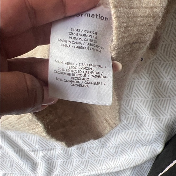 Reformation jeans cashmere  Taupe Crew Neck Sweater - Picture 5 of 10